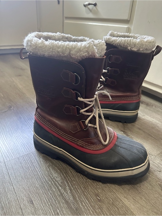 Sorel Brown and Black Women\'s Rain & Snow Boots with Red Accent main image 9